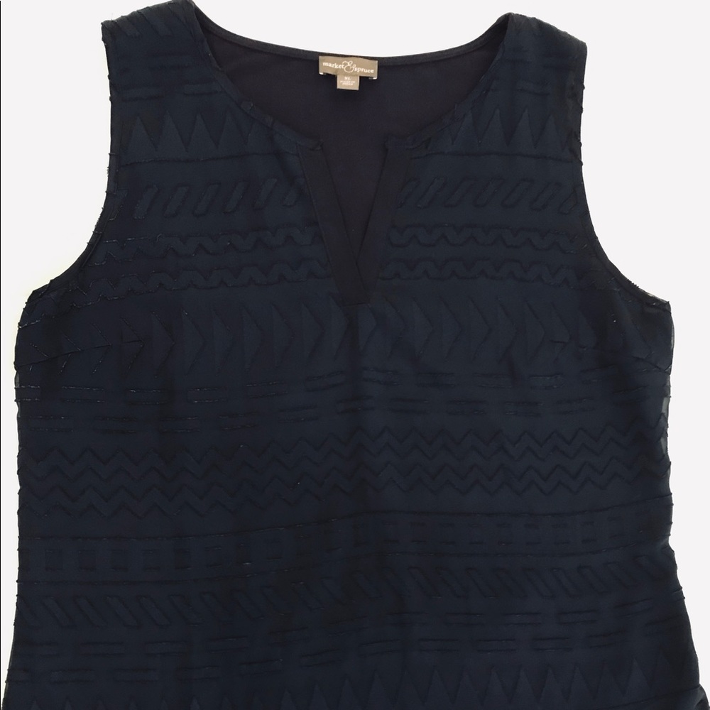 Ladies Navy Sleeveless Blouse